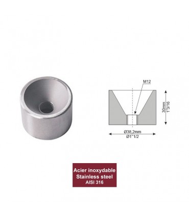 Bague intérieure inox 316 pour systèmes de marches.