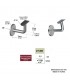 Equerre de rampe - Support mural fixe pour rampe Ø48,3mm INOX316