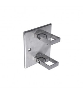 Platine carrée et anneaux de serrage INOX316