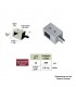 Connecteur en applique pour carré de 12x12mm sur tube 40x40mm ou plat en INOX 316