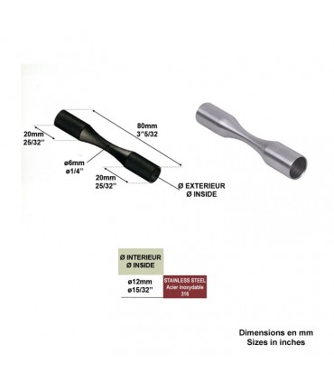 Raccord d'angle flexible ø12mm INOX 316