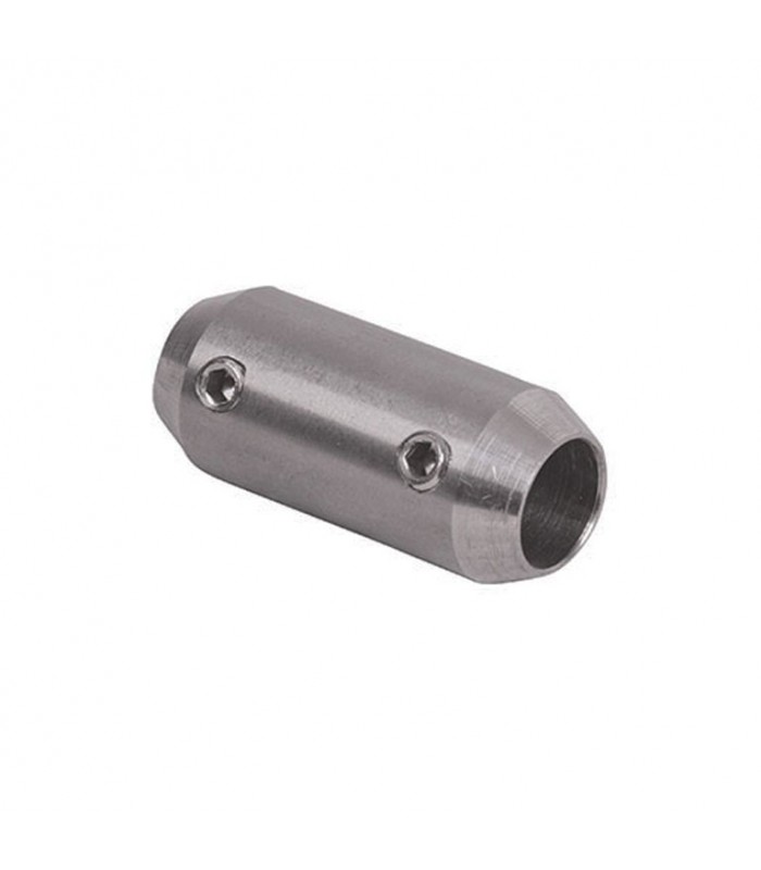 Raccord de jonction acier INOX316 brossé grain 320 pour ronds Ø12mm