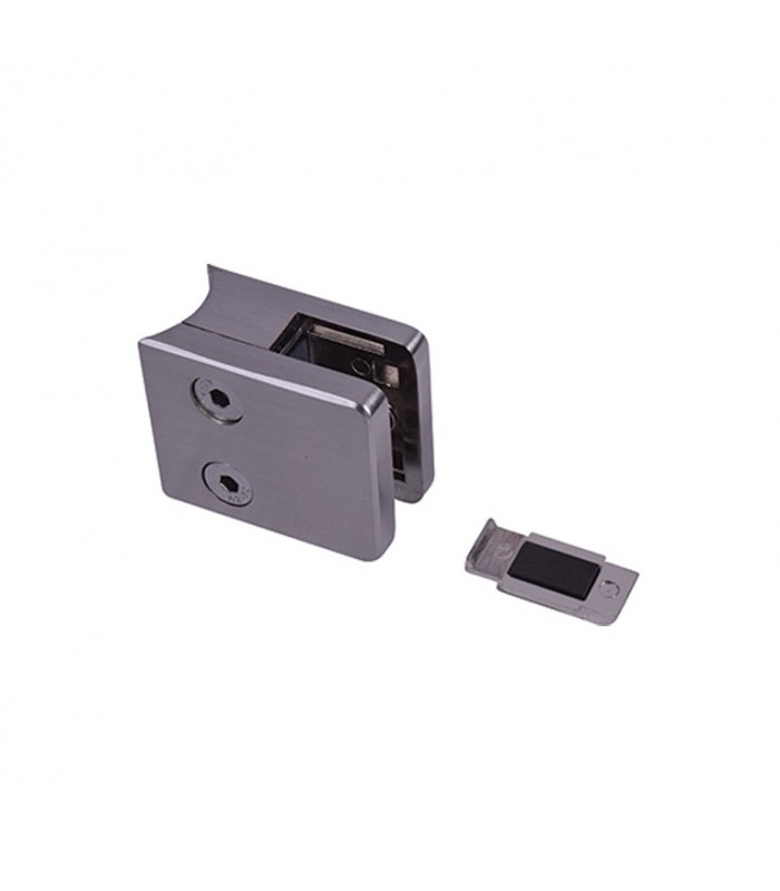Pince à verre 45mm en ZAMAC BROSSE pour poteau en tube Ø42,4mm