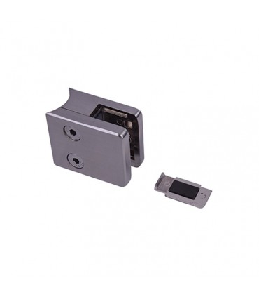 Pince à verre 45mm en ZAMAC BROSSE pour poteau en tube Ø42,4mm