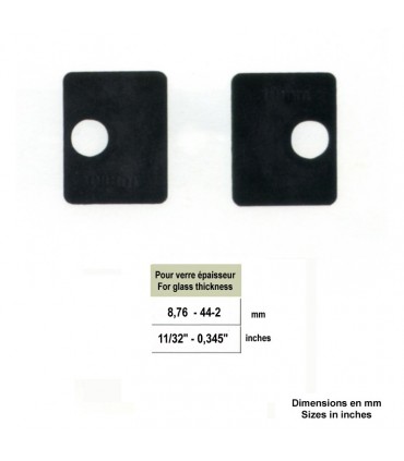 Jeu de 2 caoutchouc pour pinces carrées 45mm à verre  epr 8,76mm