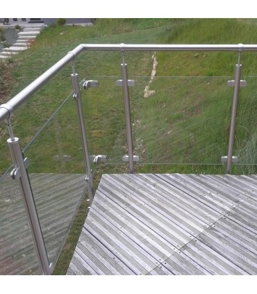 Pince à verre d'angle en INOX 316 pour verres de 8,76 à 12,76mm