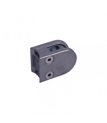 Pince à verre ronde 40x55mm en ZAMAC BRUT pour poteau en tube Ø42,4mm