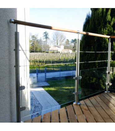 Pince à verre ronde 40x50mm en ZAMAC BRUT pour plat ou poteau carré