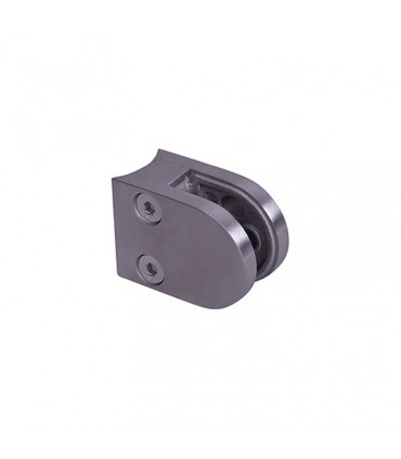 Pince à verre ronde 40x55mm en ZAMAC BROSSE pour poteau en tube Ø42,4mm