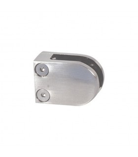 Pince à verre ronde 40x50mm en acier INOX 316 pour plat ou poteau carré