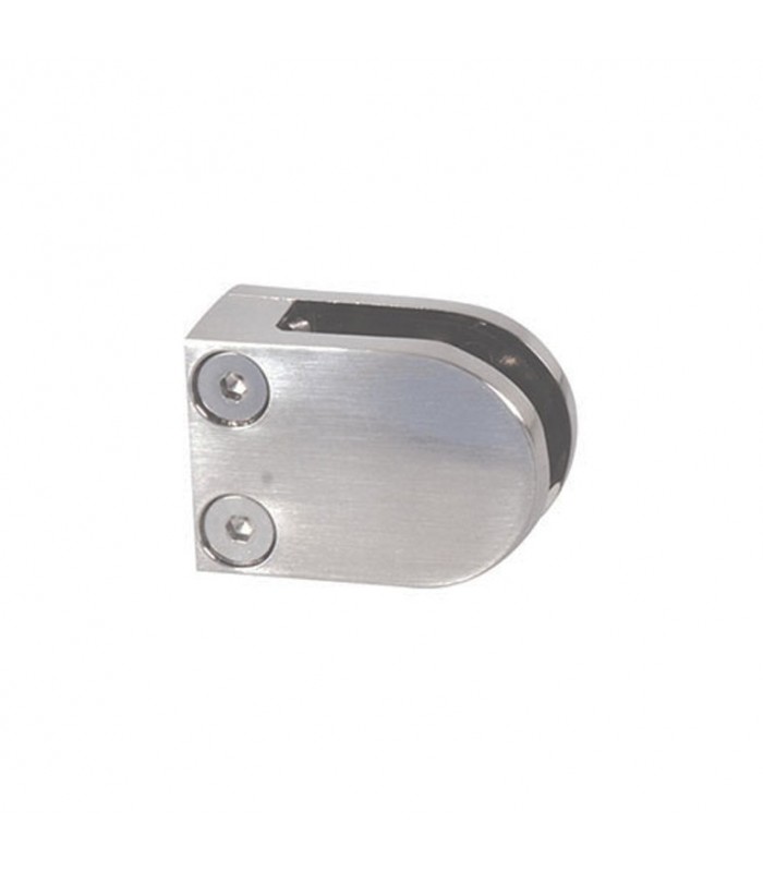 Pince à verre ronde 40x50mm en acier INOX 316 pour plat ou poteau carré