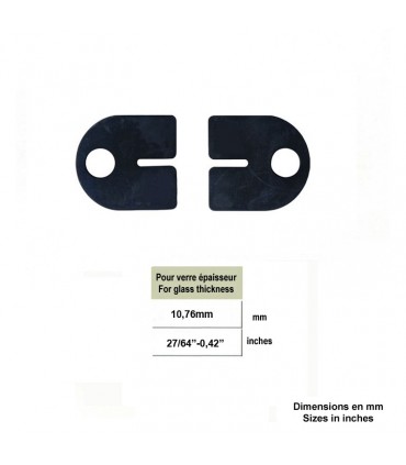 Lot de 2 caoutchoucs pour pince ronde 40x50/55mm à verre de 10,76mm 55.2
