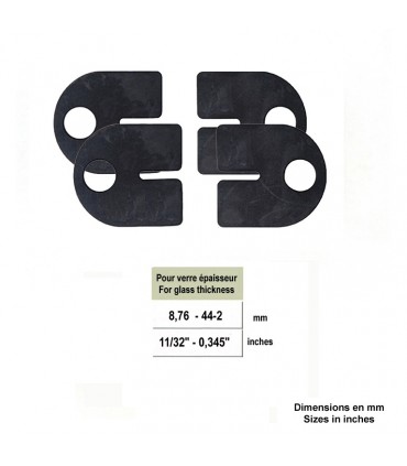 Lot de 4 caoutchoucs pour pince à verre d'angle arrondie 8,76mm