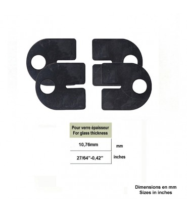 Lot de 4 caoutchoucs pour pince à verre d'angle arrondie 10,76mm