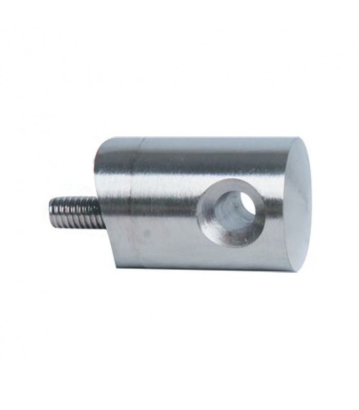 Connecteur en applique inox 316 pour passage de câble Ø6mm, montage sur tube Ø42,4mm.