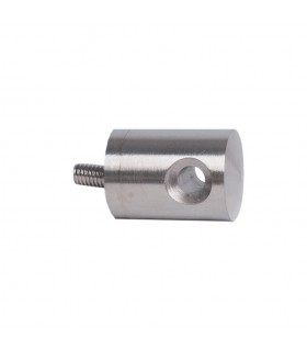 Connecteur en applique inox 316 pour passage de câble Ø6mm, montage sur tube carré ou fer plat.