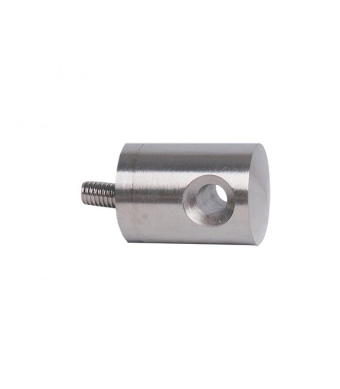 Connecteur en applique inox 316 pour passage de câble Ø6mm, montage sur tube carré ou fer plat.