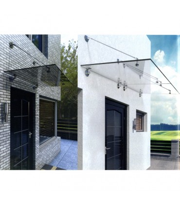 Support 3 pièces inox 316 de marquise en verre.