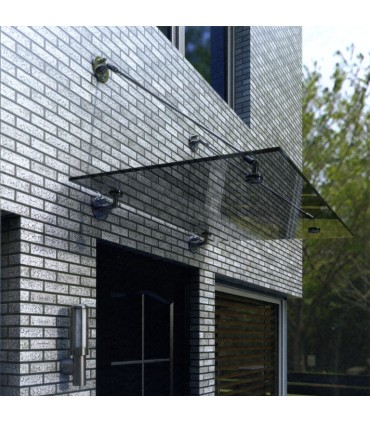 Support 3 pièces inox 316 de marquise en verre.