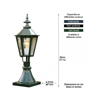 Luminaire hexagonal sur pied 84cm