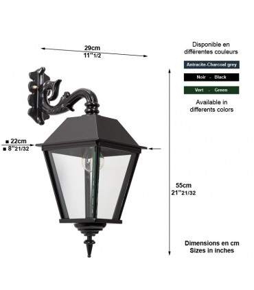 Luminaire BRAAMT M40 en applique sous potence - 55cm