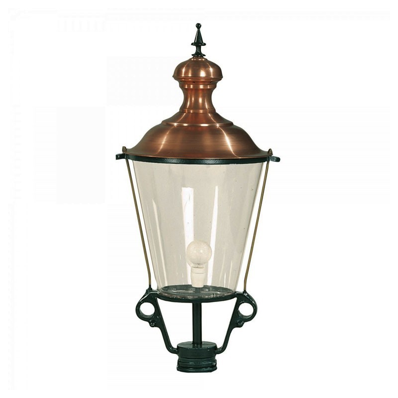 Lampe murale extérieure en verre et aluminium cuivre antique, IP44