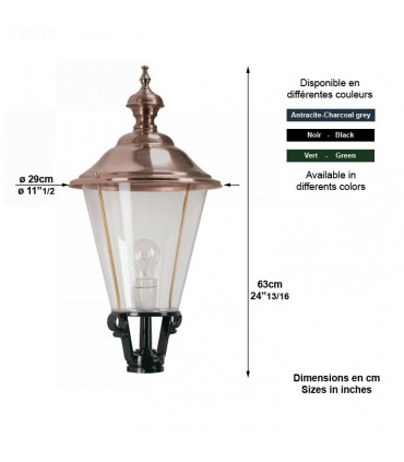 Lanterne rond K3BA1 63cm sans pied