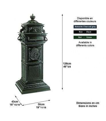 Boite aux lettres B10 sur pied 126cm...