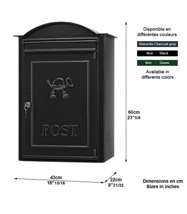 Boite aux lettres 20 à poser sur muret 60cm