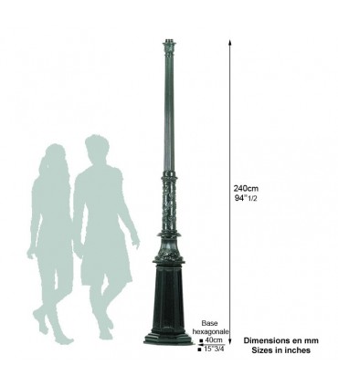 Poteau V1 pour luminaire - 240cm