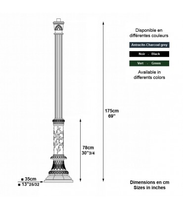 Poteau V2 pour luminaire - 175cm