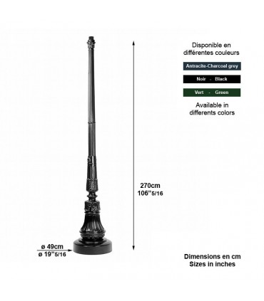 Poteau V3 pour luminaire - 270cm 