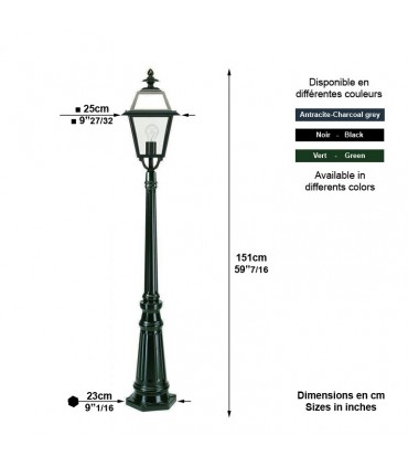 Lampadaire MAASEICK sur potelet 151cm