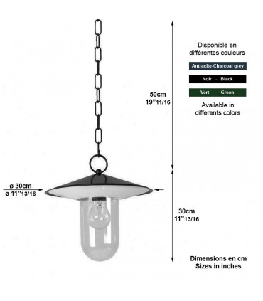Luminaire LOUVRE avec fixation par chaine