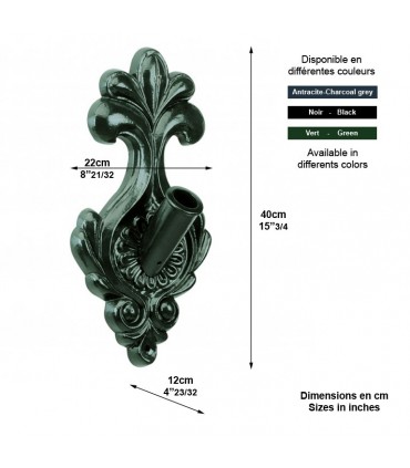 Hampe murale porte-drapeau 40cm