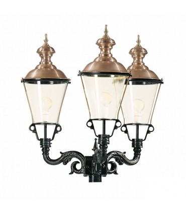 Réverbère PARIS 3 points lumineux sur poteau. H248cm