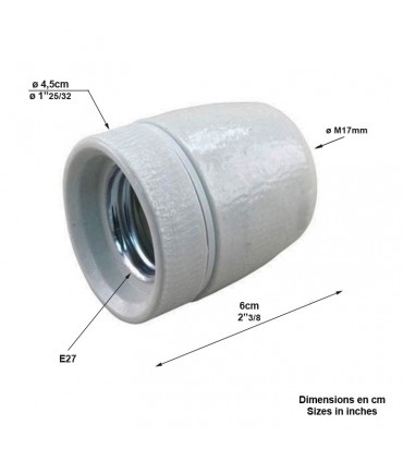 Douille en porcelaine E27 M17. 