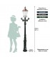 Lampadaire DE ZAAN sur poteau. 220cm
