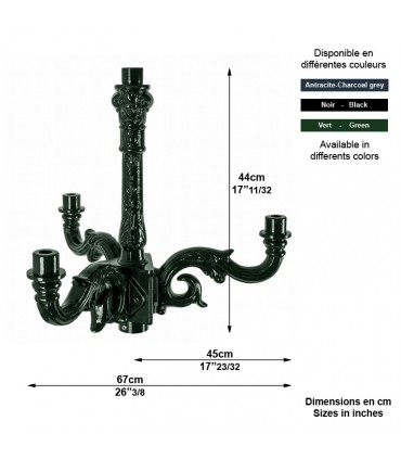 Potence - Réhausse multibras pour 4 luminaires