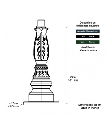 Potelet KS5 en aluminium pour luminaire - 43cm