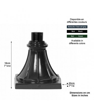 Pied MADRID en aluminium pour luminaire - 18cm