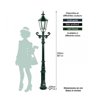 Lampadaire DE KENNEMER 1 point lumineux sur poteau 225cm 