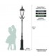 Lampadaire VIENNE 1 point lumineux sur poteau 325cm