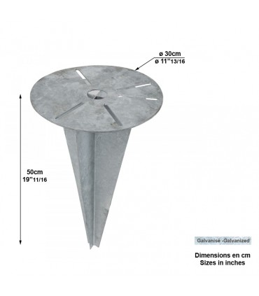 Clé d'ancrage coupe-vent diametre 300mm pour fixation de luminaires