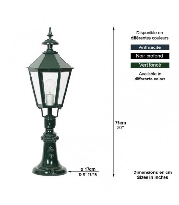 Luminaire OXFORD 15 hexagonal sur pied 76cm