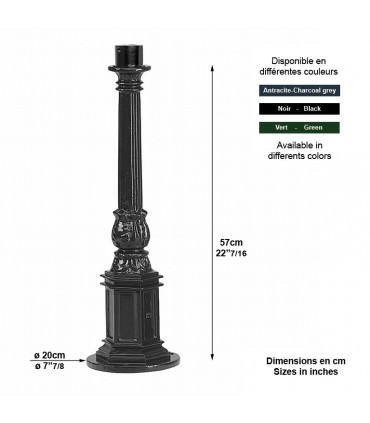 Potelet KS7 pour luminaire - 57cm