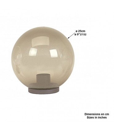 Bol de rechange fumé ø25cm pour luminaire globe 