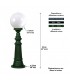 Luminaire globe R226 sur potelet 65cm.