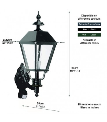 Luminaire DARWIN sur console avec détecteur de mouvement - 60cm