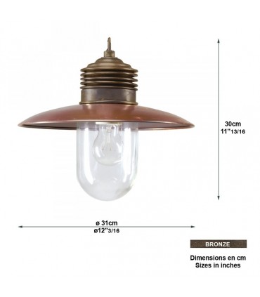 Suspension à chaine AMPERE en bronze 32cm